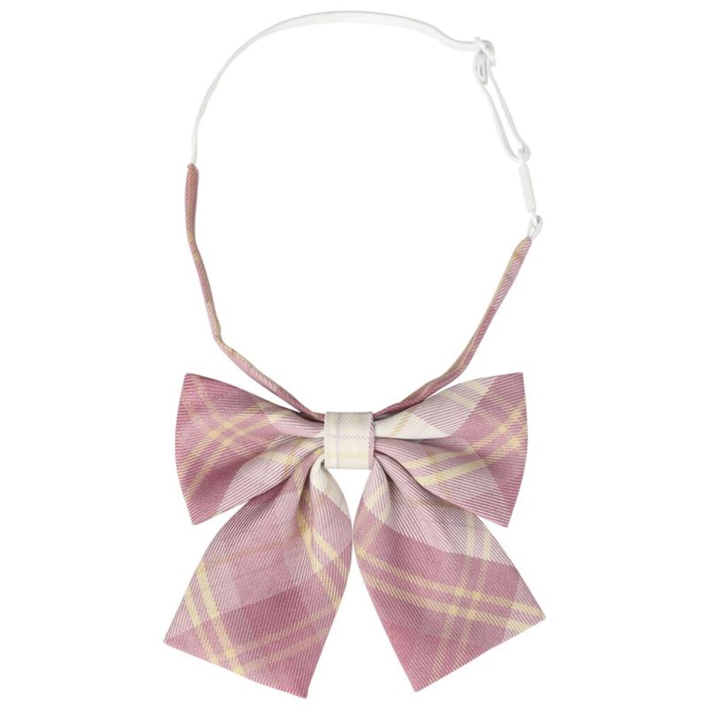 Pre-tied Bowties Adjustable Colorful Plaid Tartan Checked Bow Ties Pink